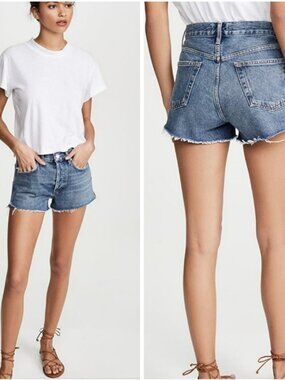 AGOLDE Parker Distressed Denim Cutoff Shorts - EUC - sz 24